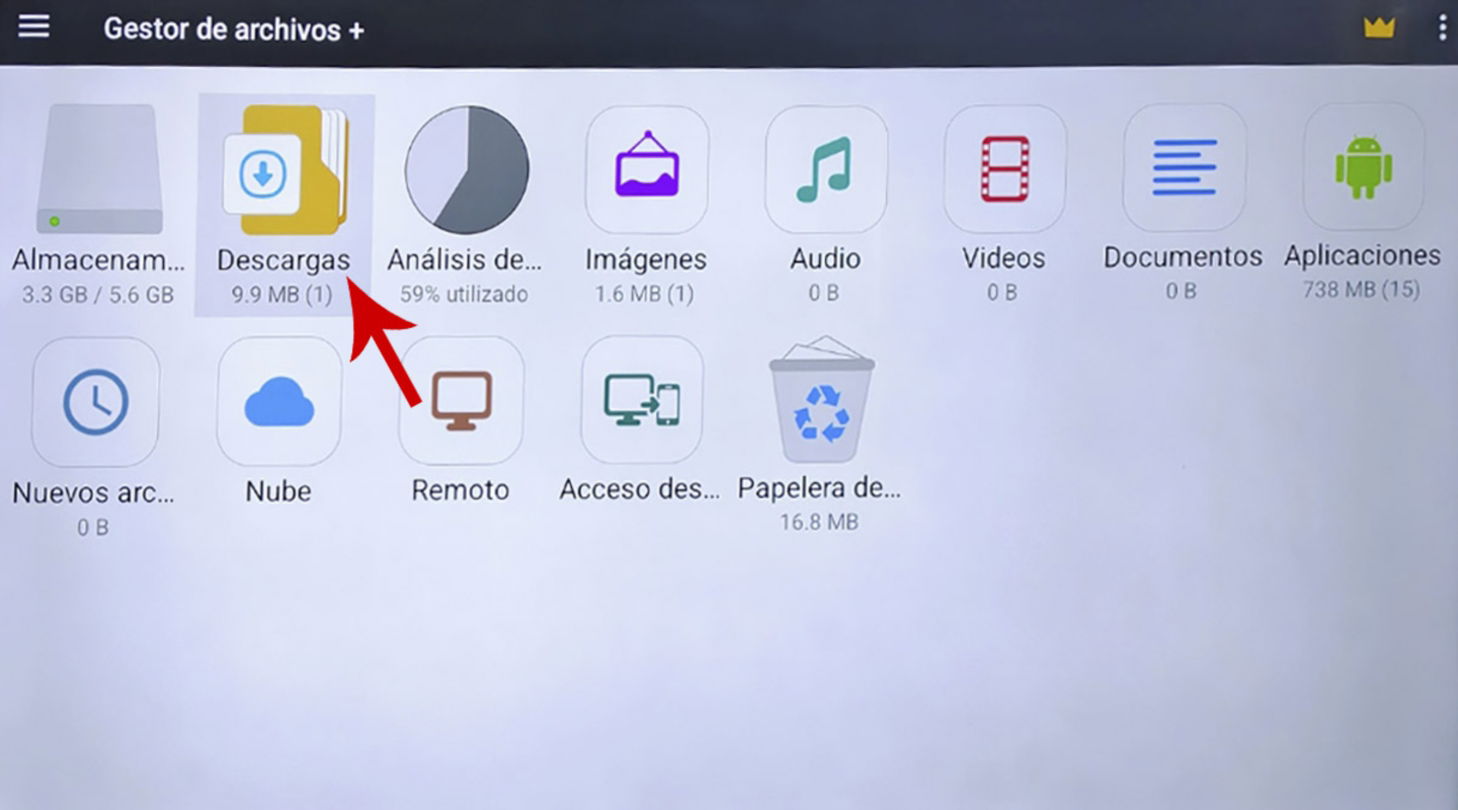 Usar gestor de archivos para instalar APK en Android TV