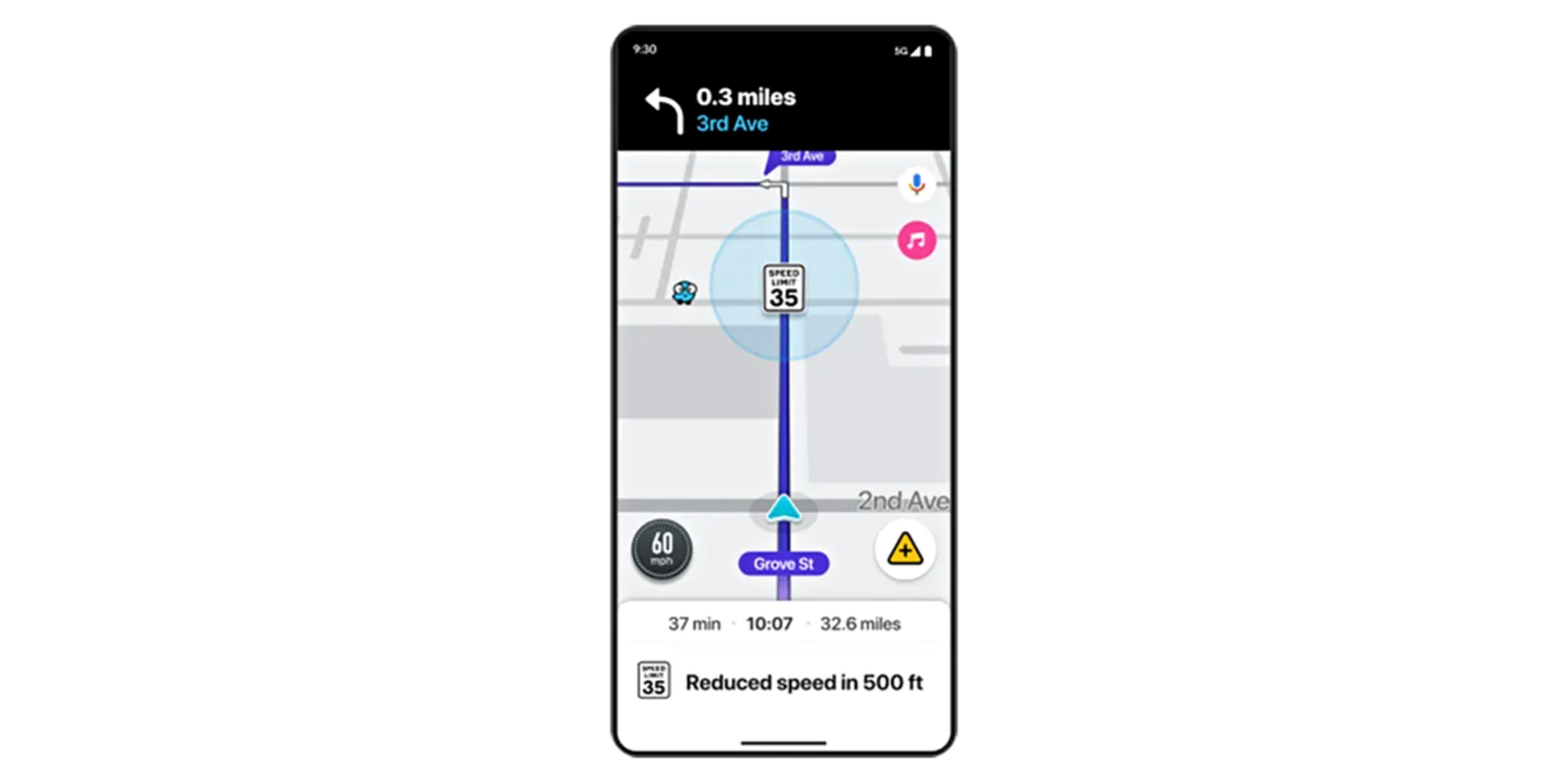 Waze aviso reducción velocidad