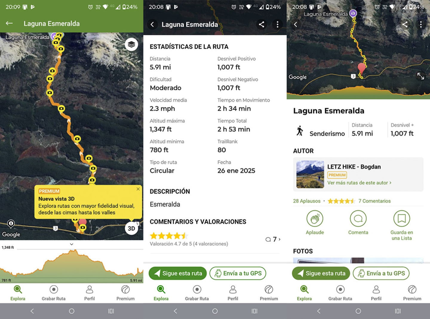 Analiza la ficha de la ruta