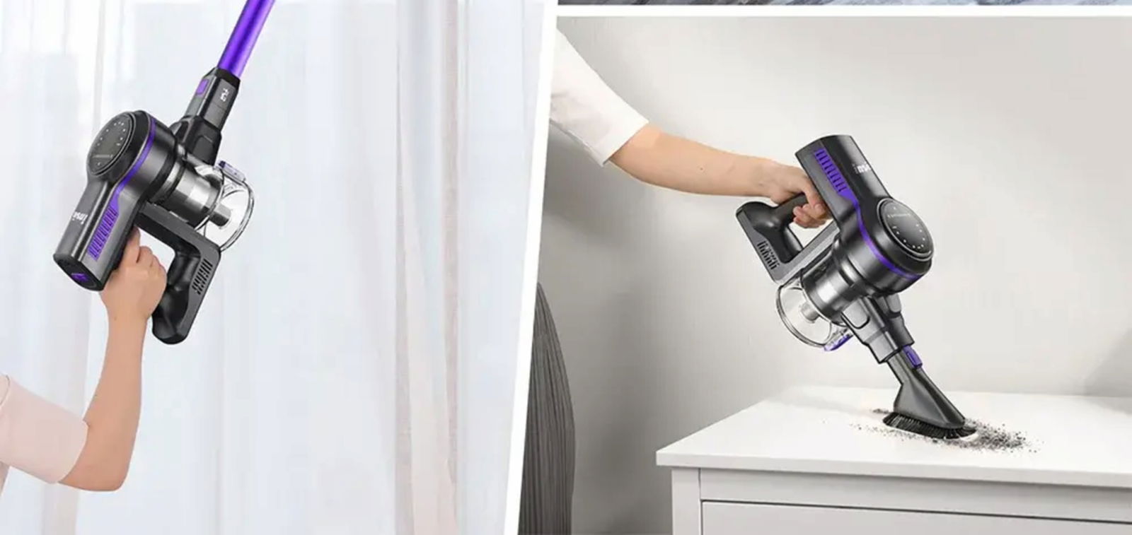 El aspirador escoba de Inse puede ajustar su tamaño y es bastante configurable