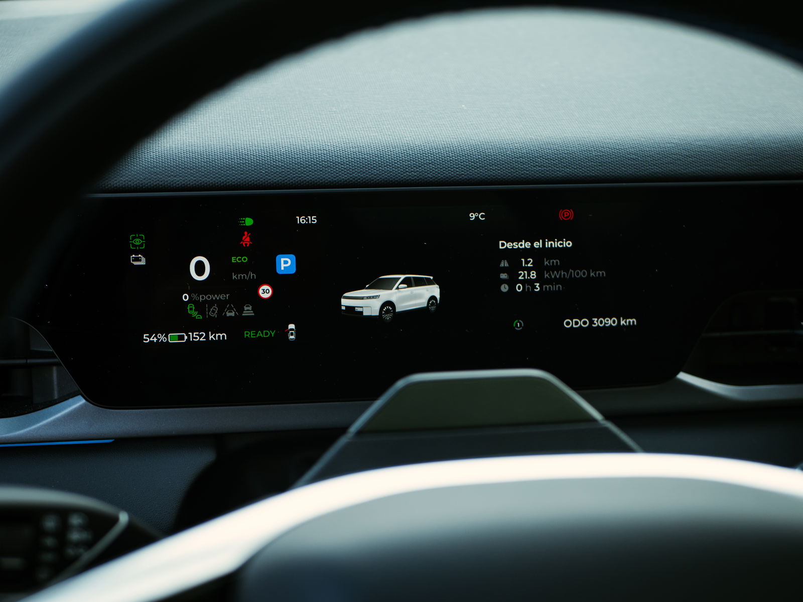 Pantalla tras el volante