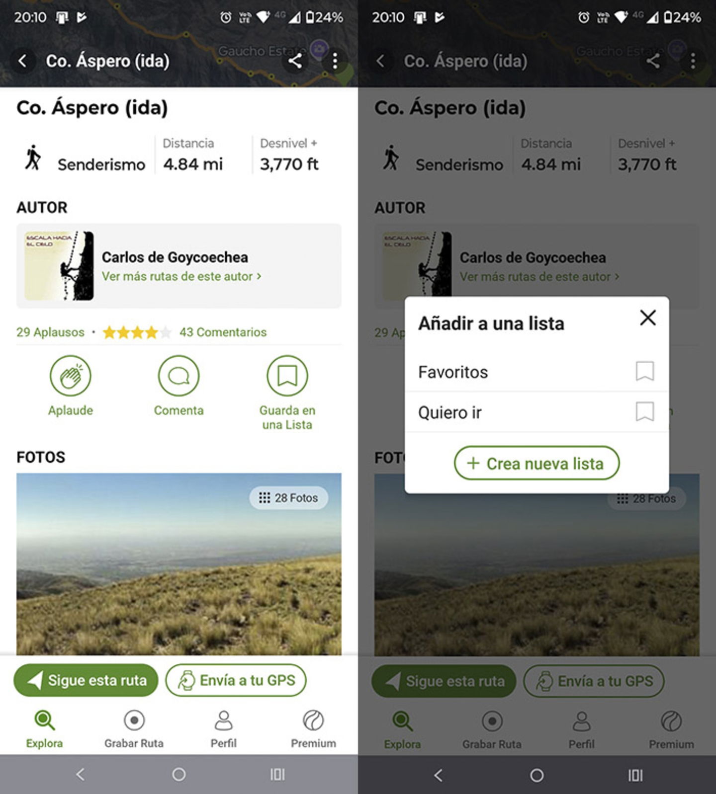 Paso 1 Guarda la ruta