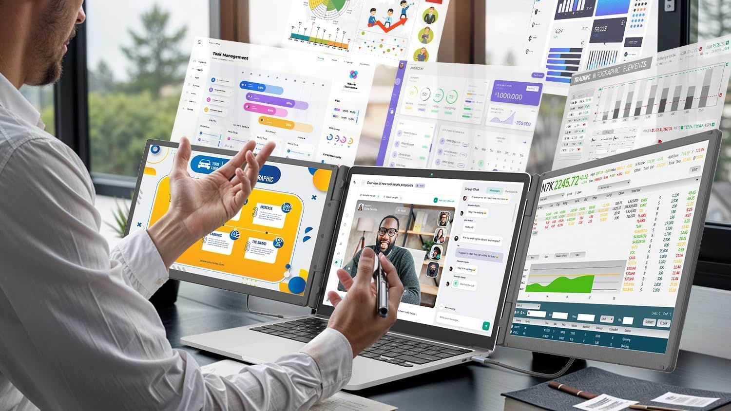 Teamgee doble monitor trabajo