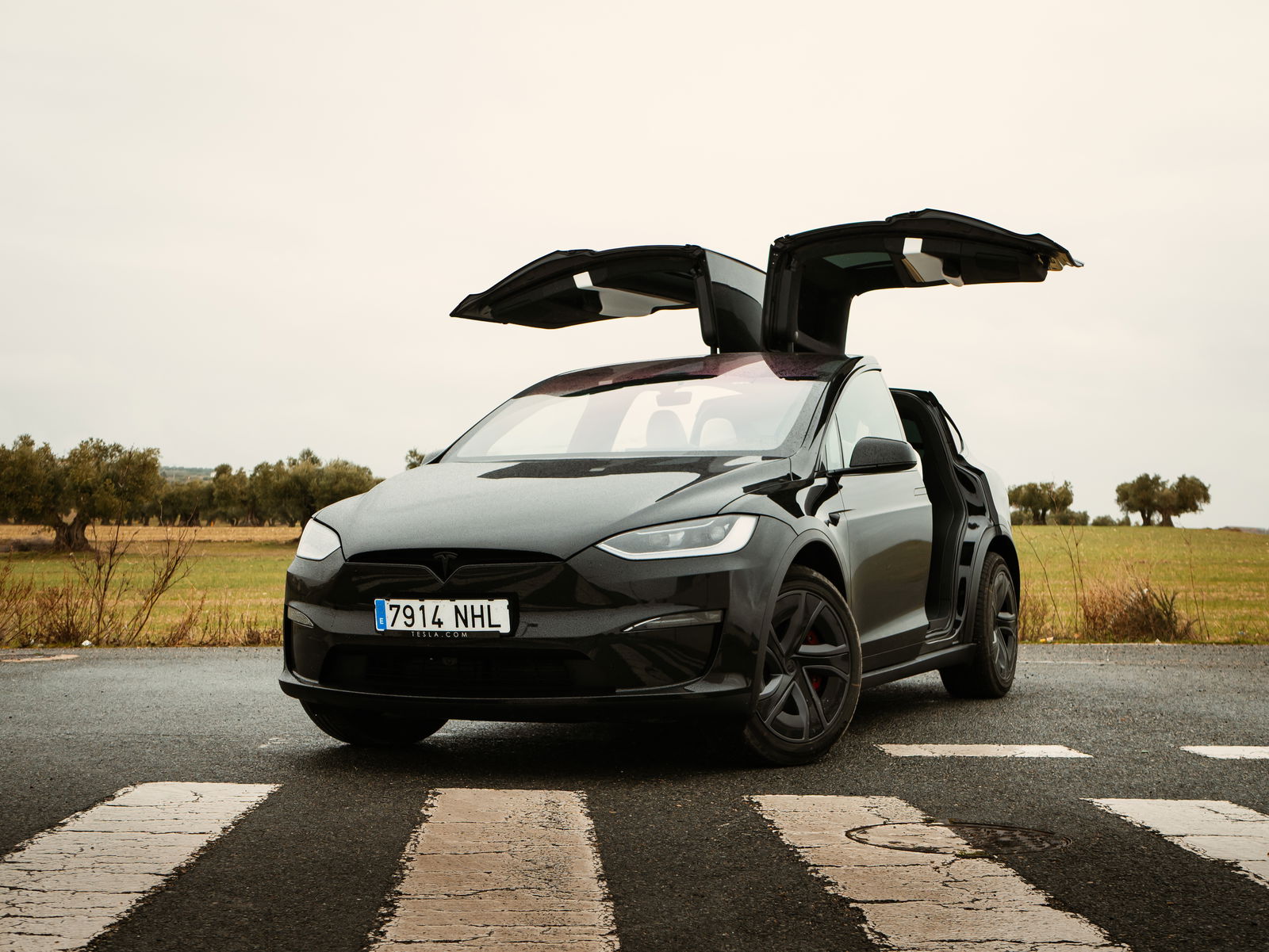 Tesla Model X con puertas abiertas