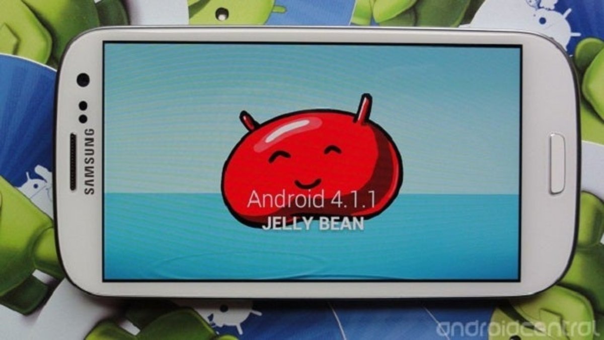 Logo de Android Jelly Bean en un Samsung Galaxy S III
