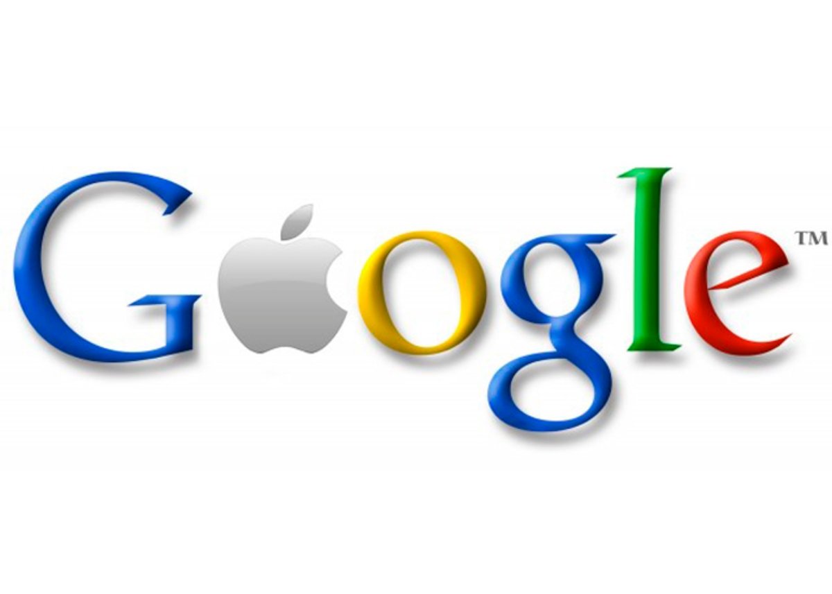 Foto logotipos google y apple juntos