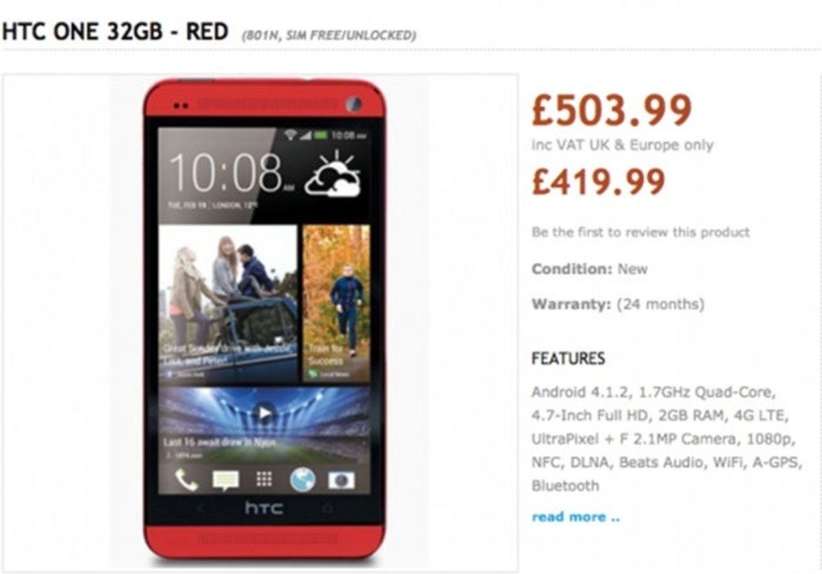 HTC One rojo en Handtec