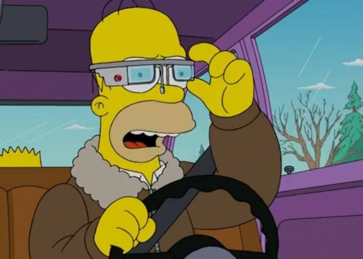 Homer Simpson también se suma a la moda de las Google Glass