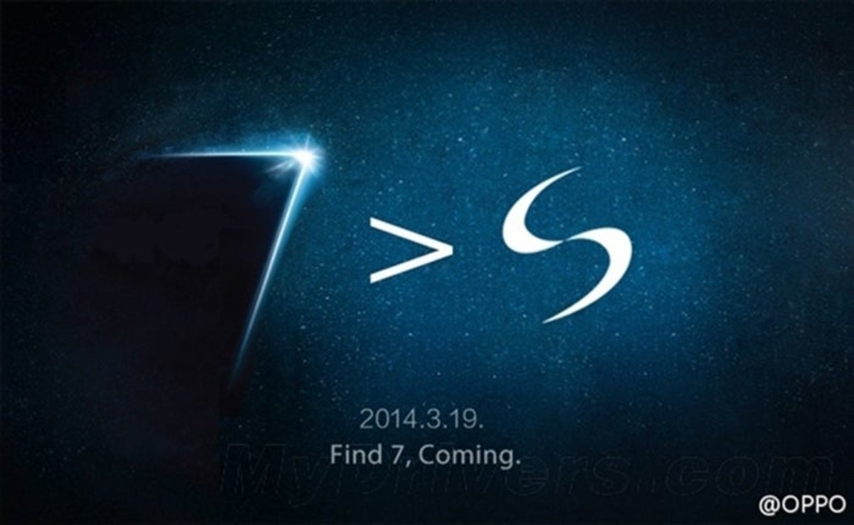 Imagen publicitaria del Oppo Find 7 contra Samsung 