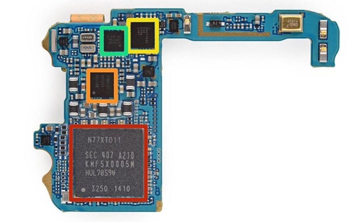 Placa base y componentes del Samsung Gear 2