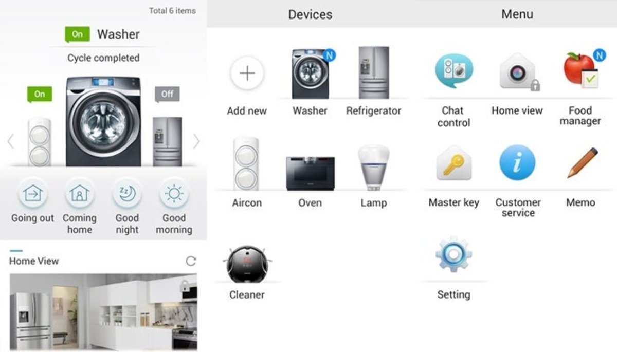 Samsung Smart Home aplicación de control 