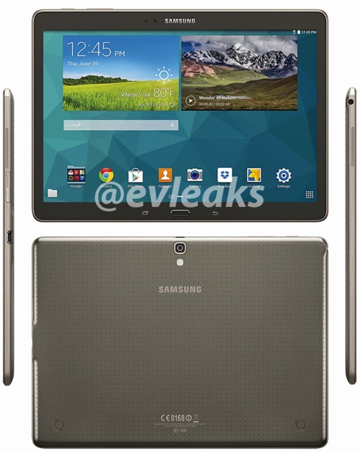 Render filtrado de la Samsung Galaxy Tab S 10.5