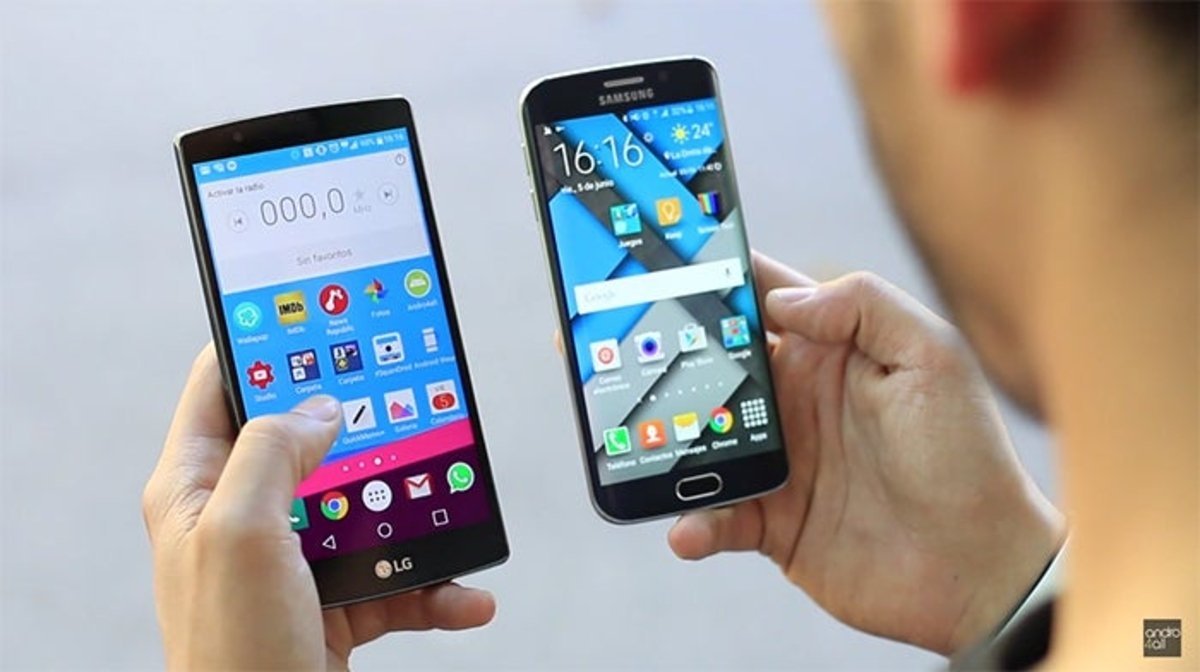 Samsung Galaxy S6 junto al LG G4, de frente