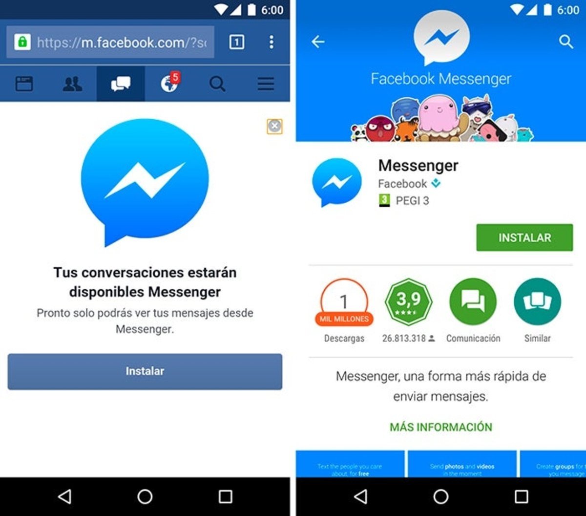 Facebook te sigue obligando a usar Messenger: tampoco podrás chatear desde la web móvil