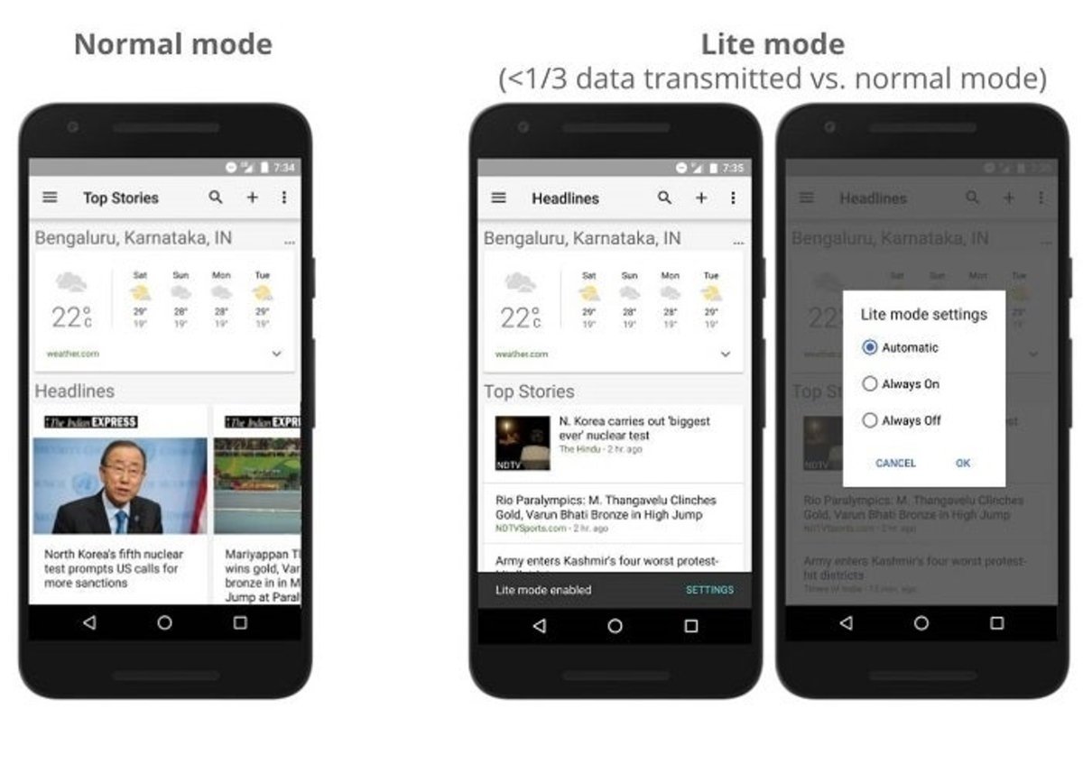 Google mejora su app del tiempo y noticias y la hace más ligera