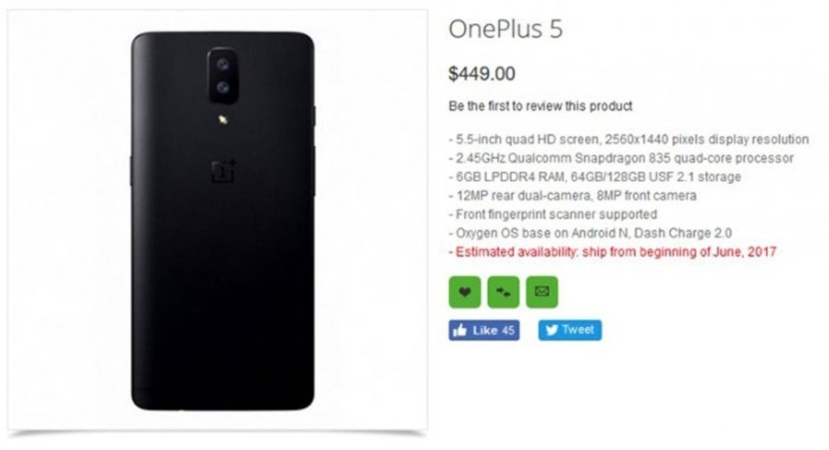 OnePlus 5 precio