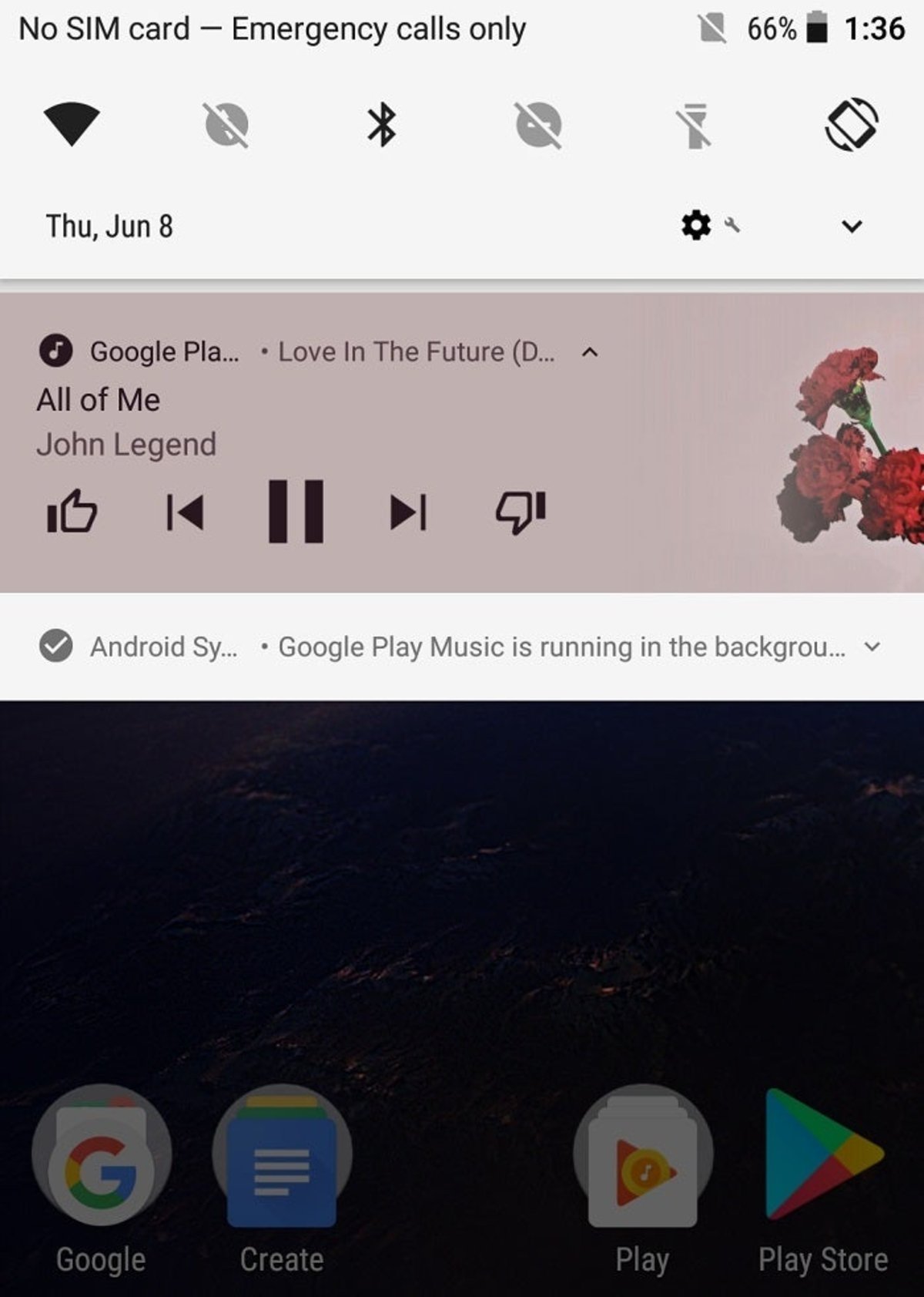 Android O notificación música