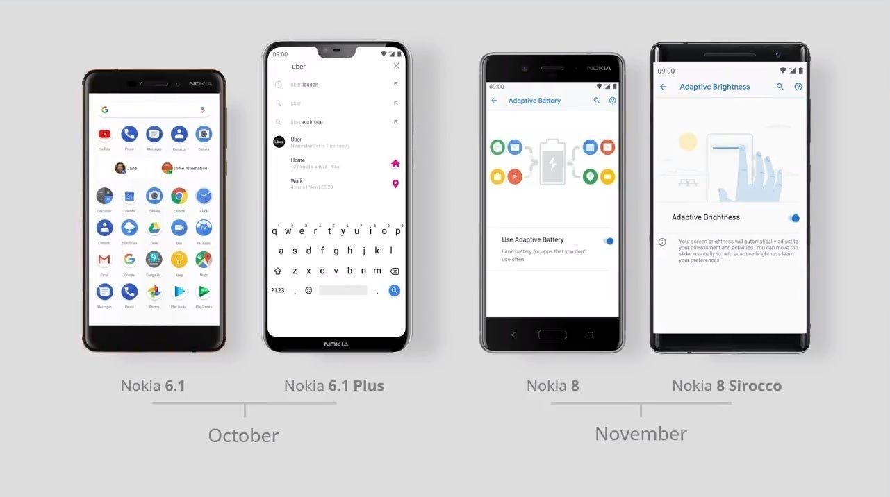 Los Nokia 6.1, 6.1 Plus, 8 y 8 Sirocco se actualizarán a Android Pie a partir de este mes