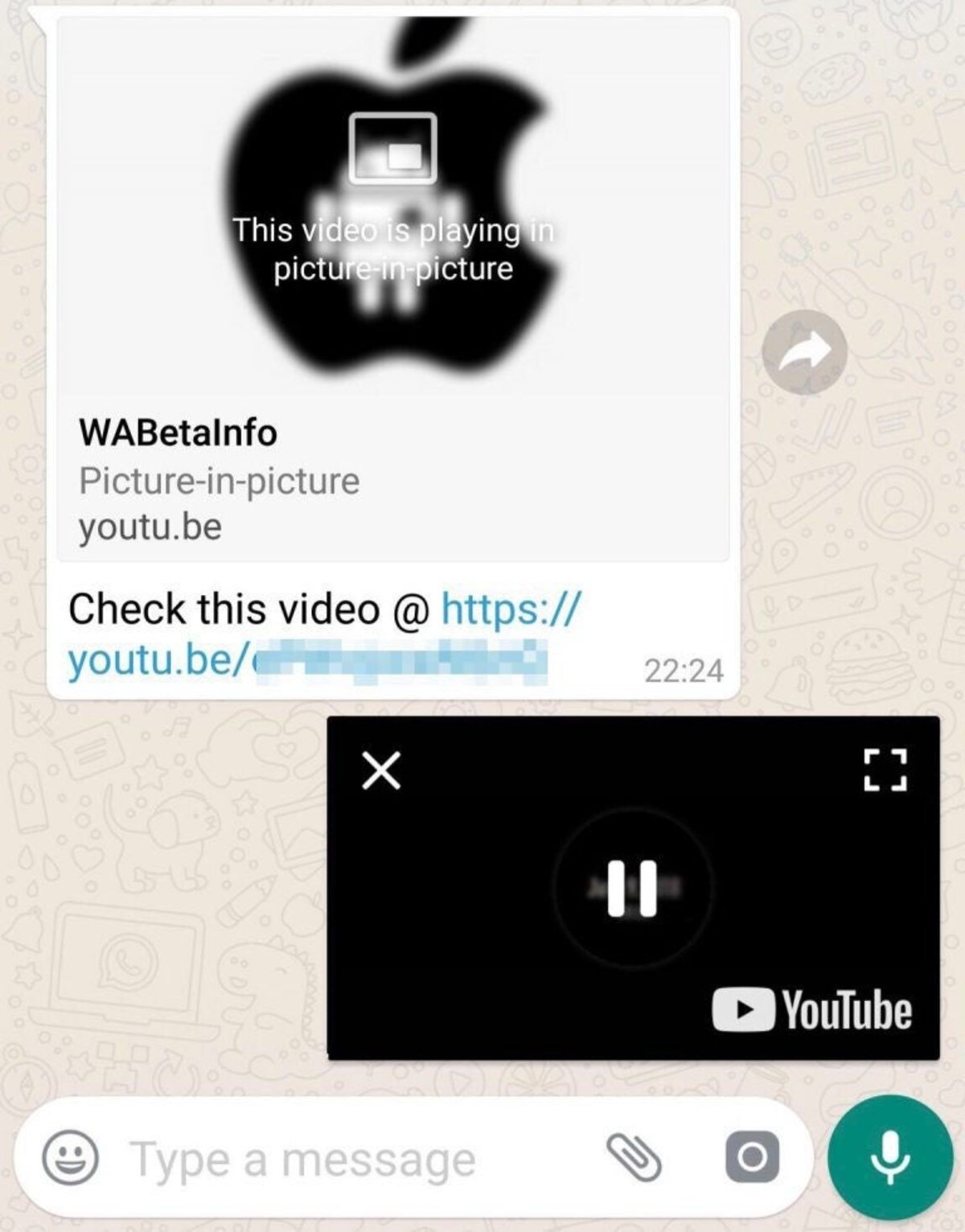 WhatsApp para Android, videos PiP