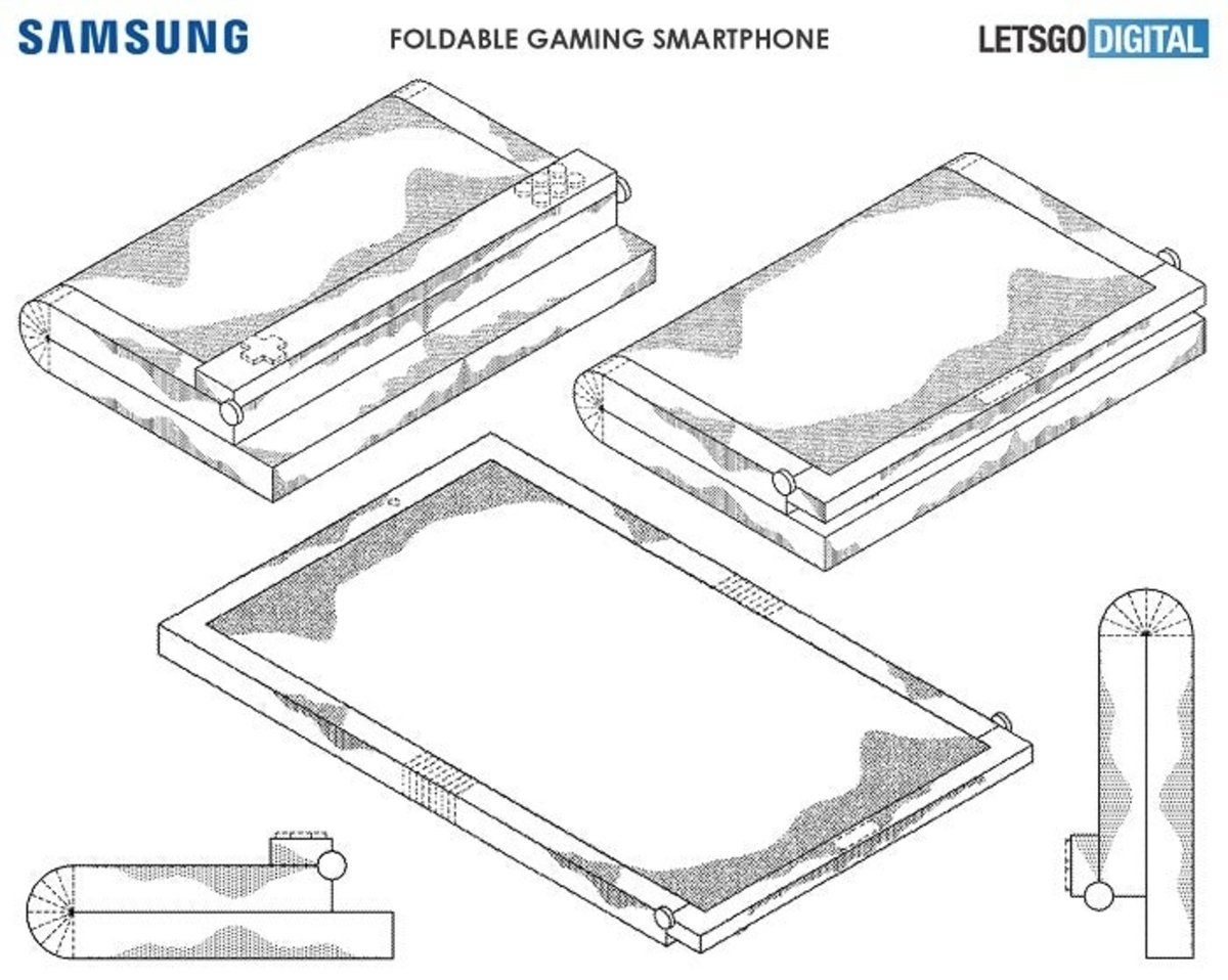 patente teléfono plegable de Samsung para juegos