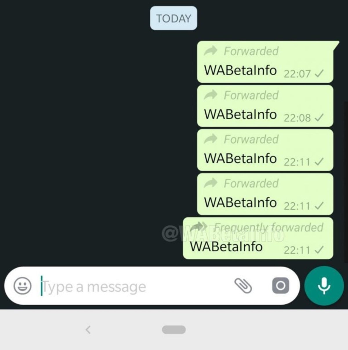 WhatsApp Android reenvio mensajes