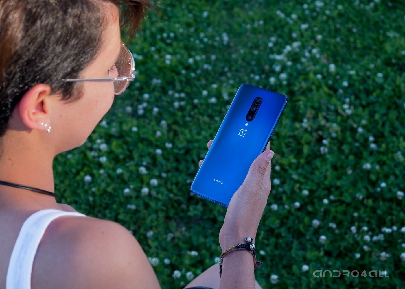 Color azul del OnePlus 7 Pro, parte trasera