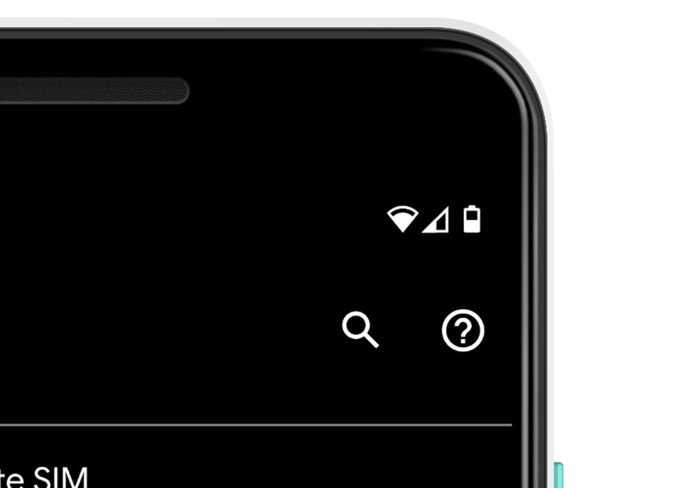 Nuevo icono de red en Android Q Beta 5