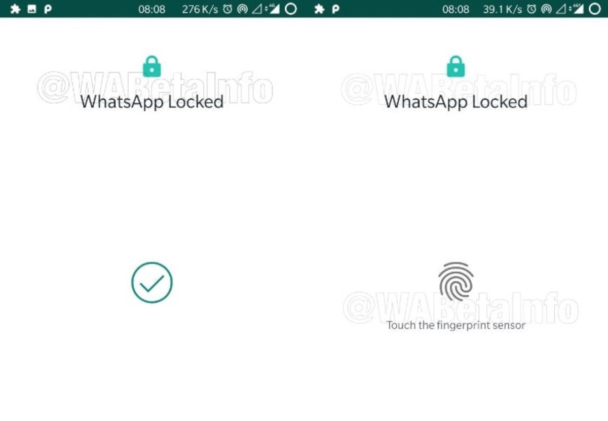 WhatsApp desbloqueo por huella