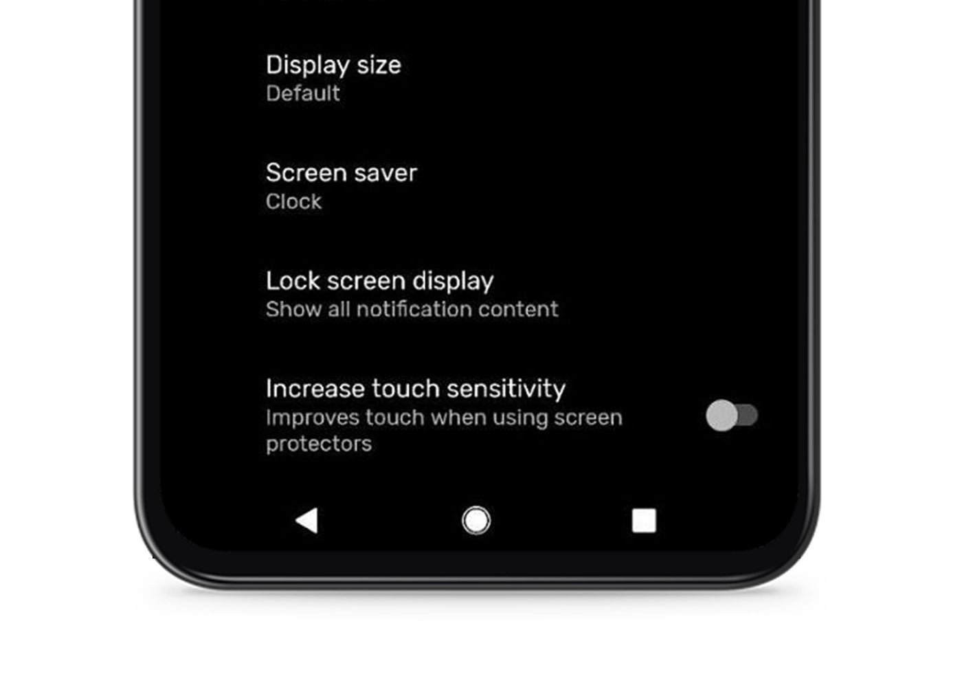 Mejorar sensibilidad de la pantalla en Android 11