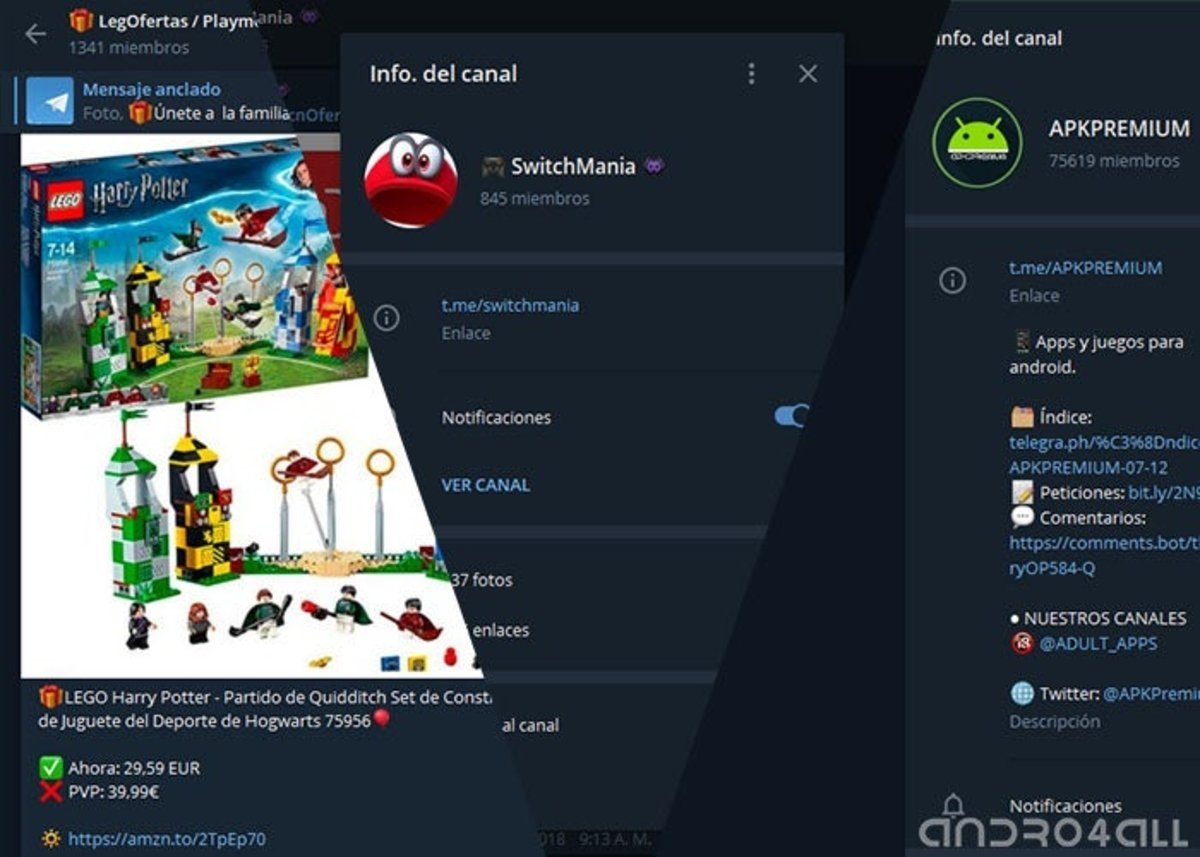 Canales de Telegram de videojuegos y apps