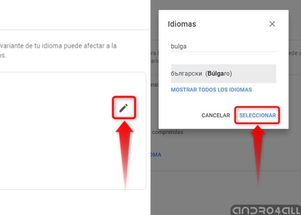 intrucciones para cambiar el idioma en Google Chrome