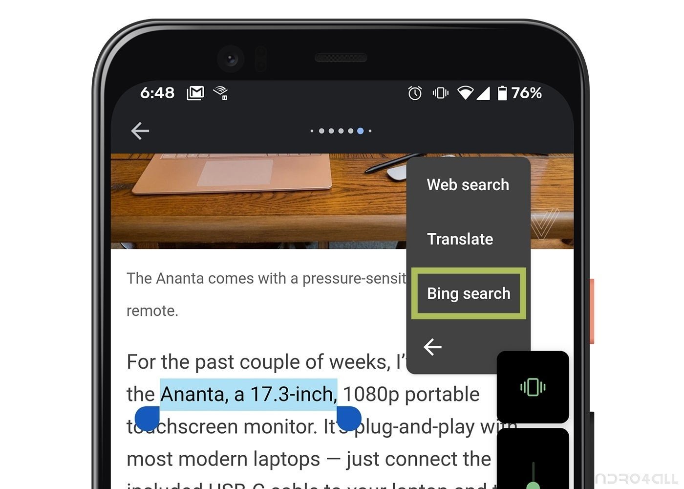 Bing search en Android