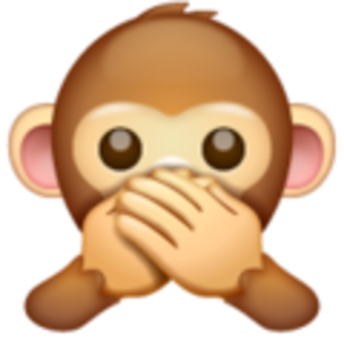 Emoji de mono con la boca tapada