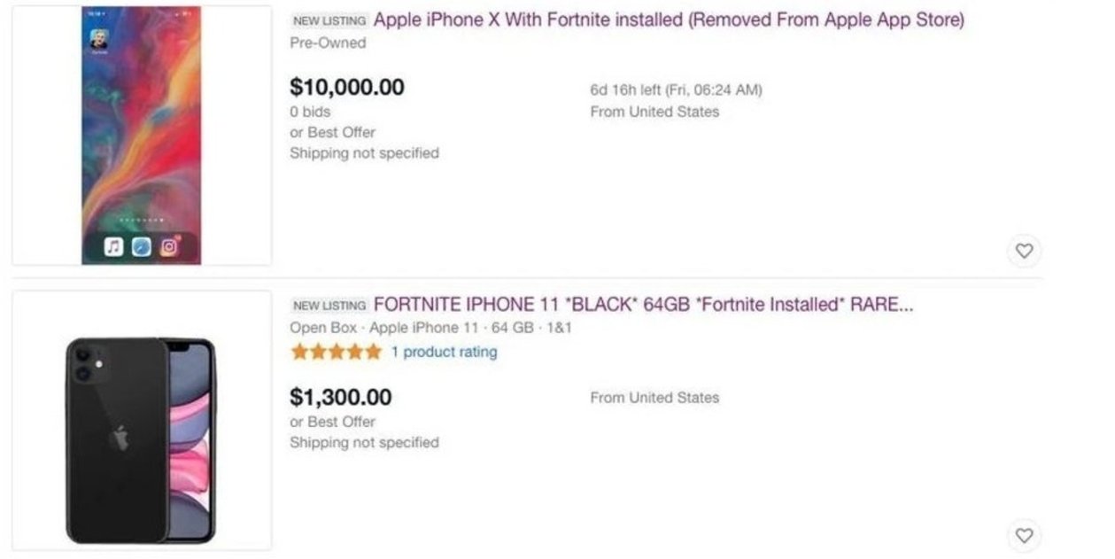 Ventas iPhone con Fortnite instalado