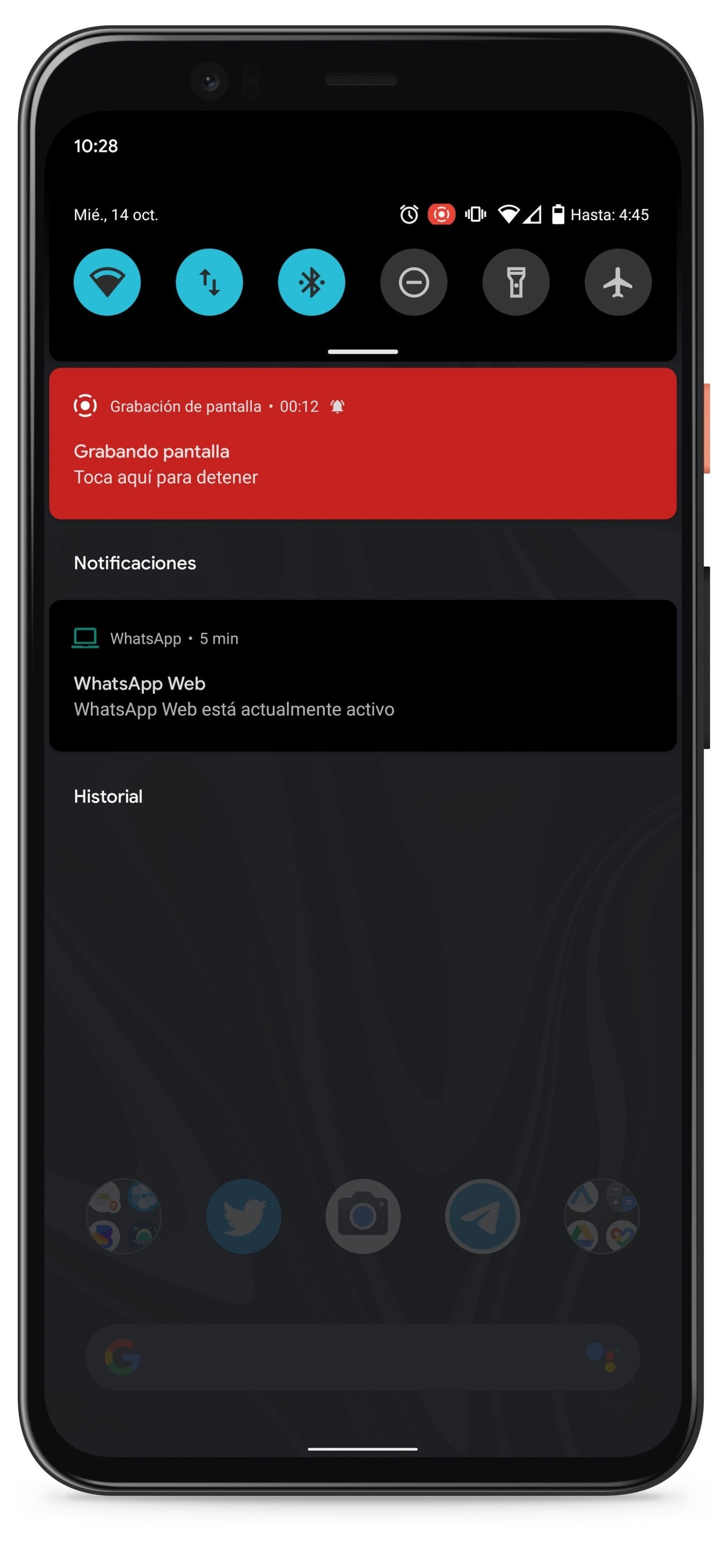 Graba la pantalla de tu móvil Android 11 sin instalar aplicaciones extra