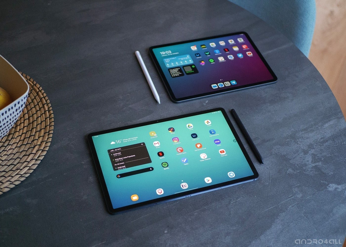 Samsung Galaxy Tab S7 Plus y iPad Pro