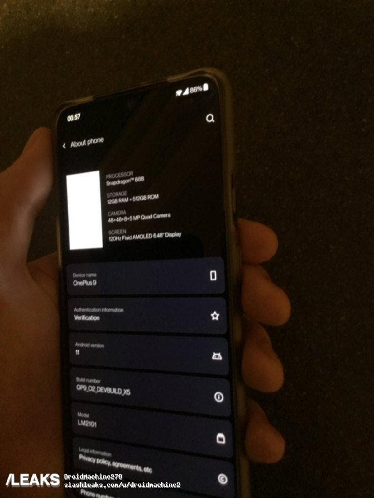 OnePlus 9, primera imagen "en vivo"