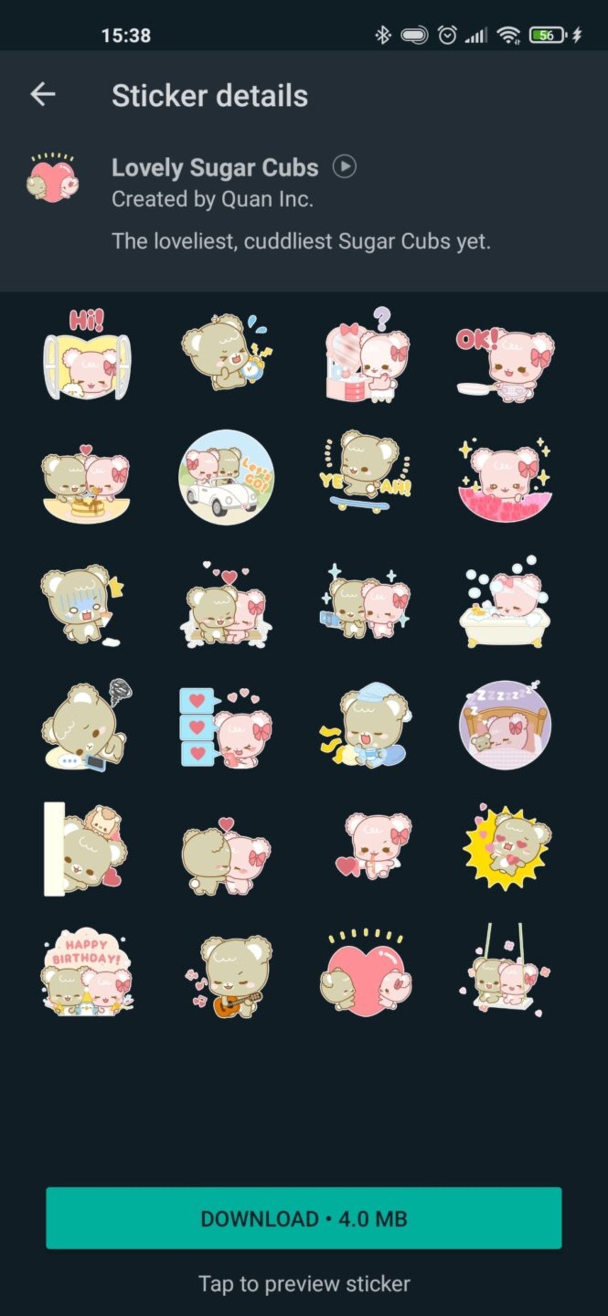 Los nuevos stickers 'Lovely Sugar Cubs' para WhatsApp