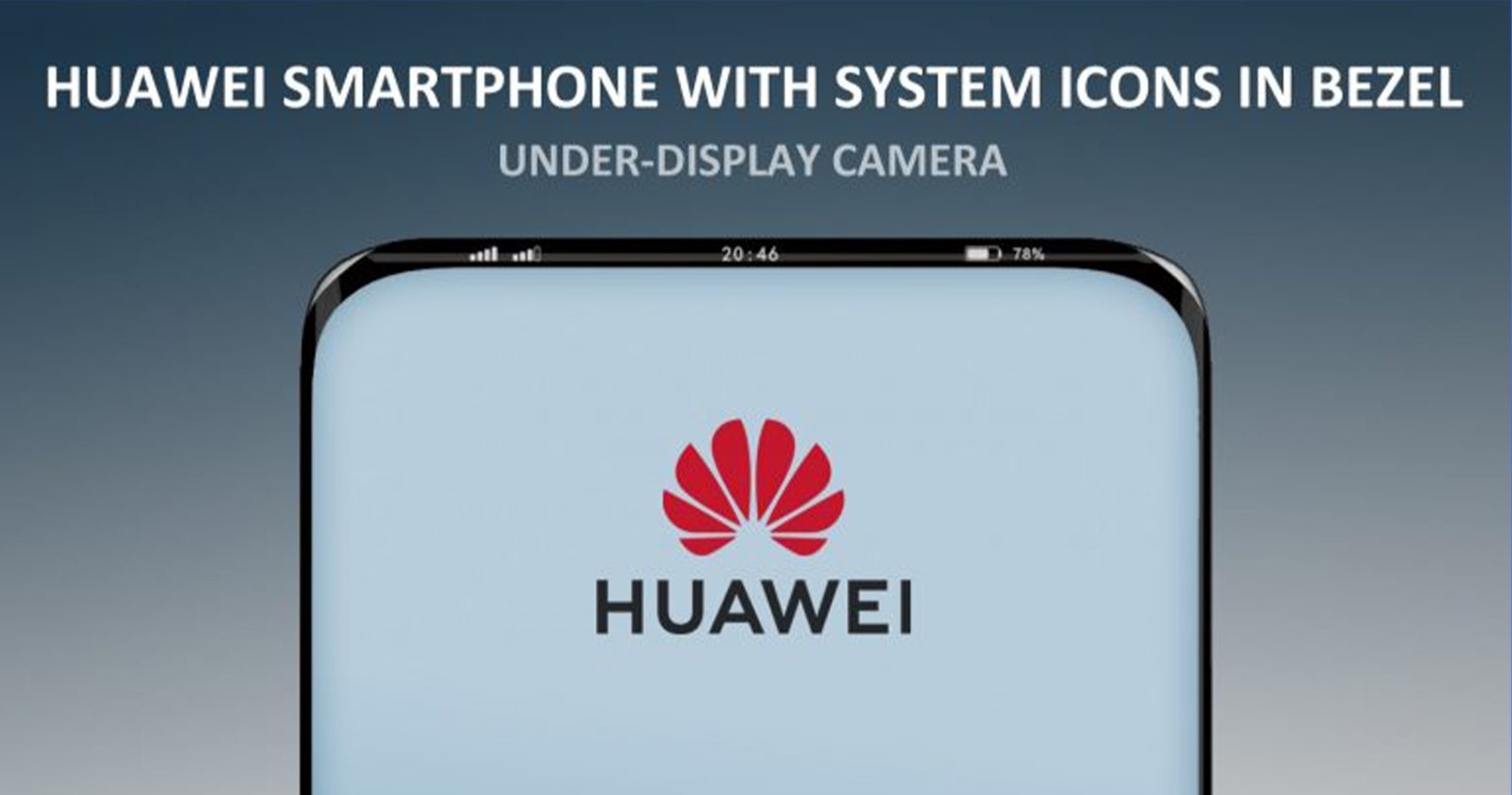 Movil Huawei con pantalla en el marco superior