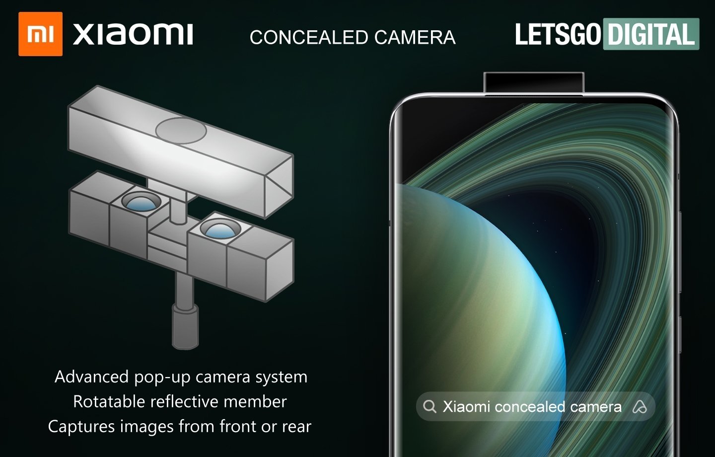 La cámara retráctil de Xiaomi con su 'reflective mirror'.