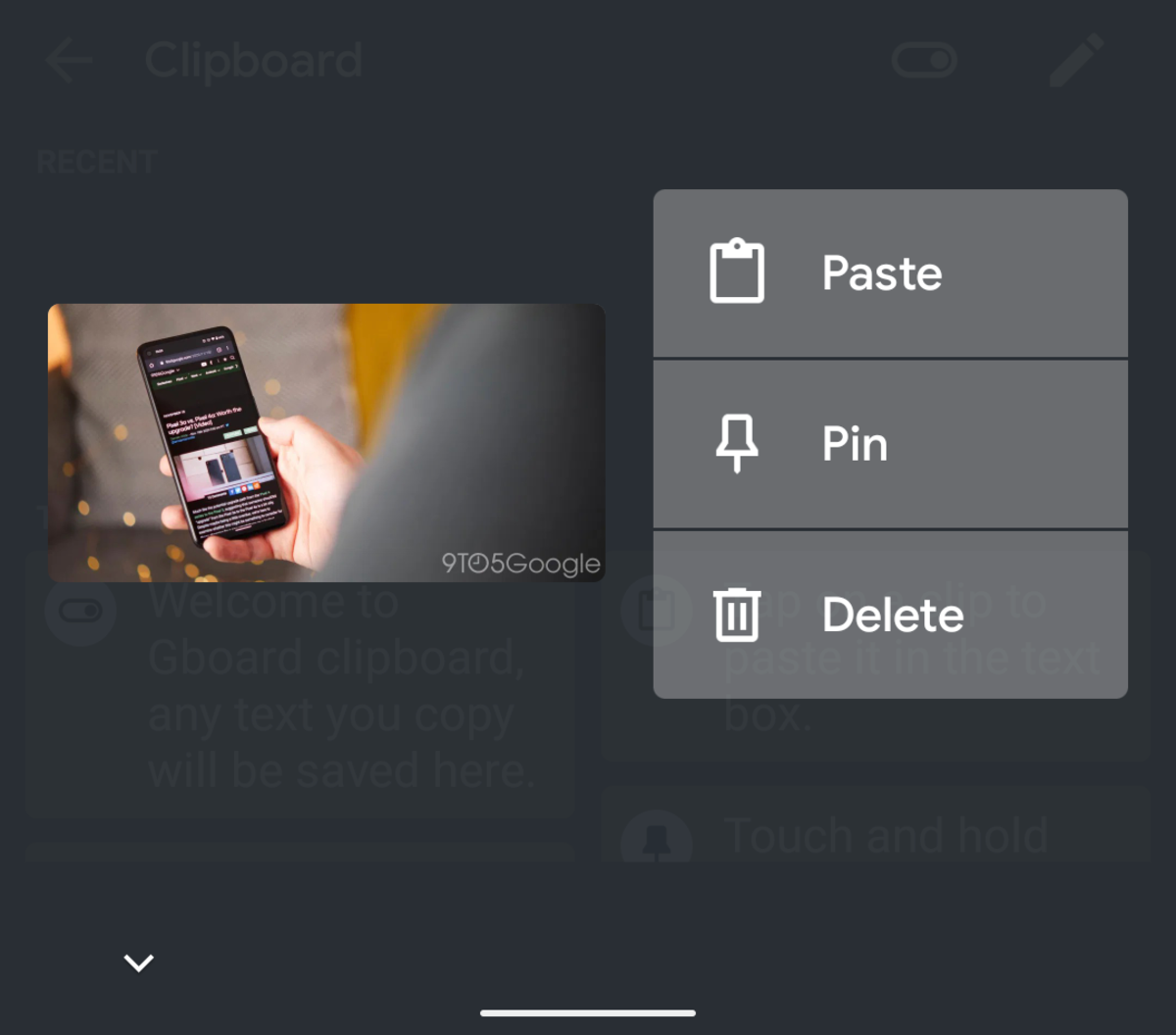 Gboard 10.2 está trabajando para agregar las capturas de pantalla al portapapeles