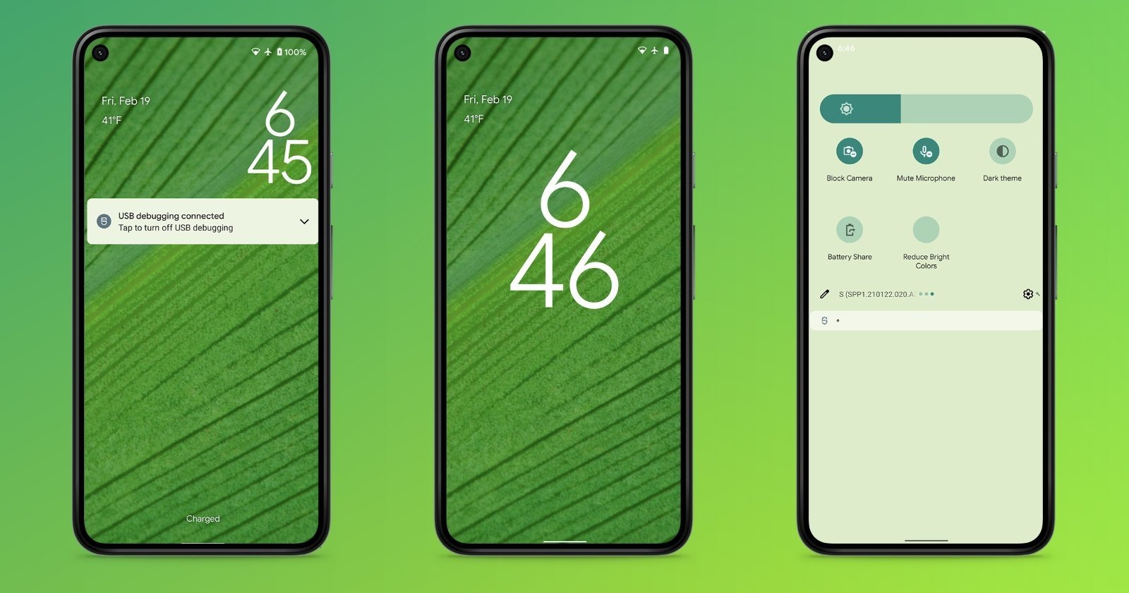Android 12 theme in green color