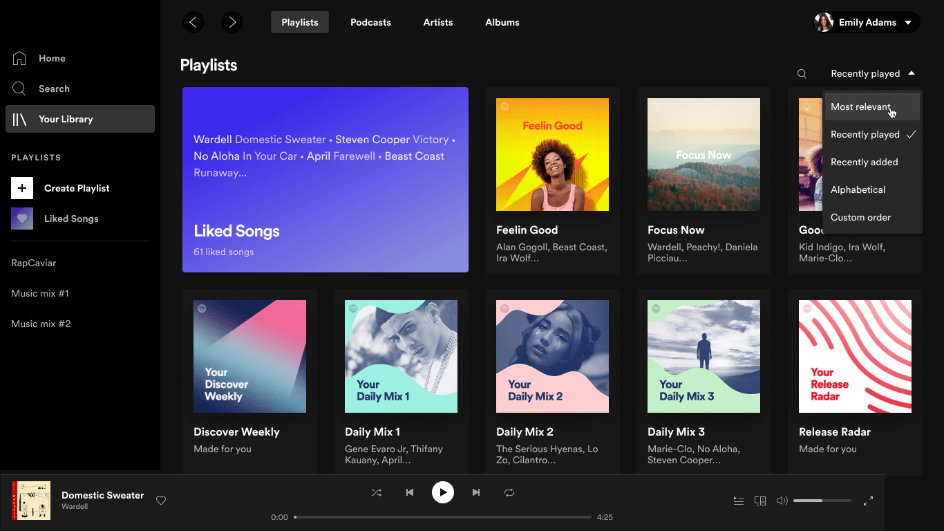 New filters in Spotify