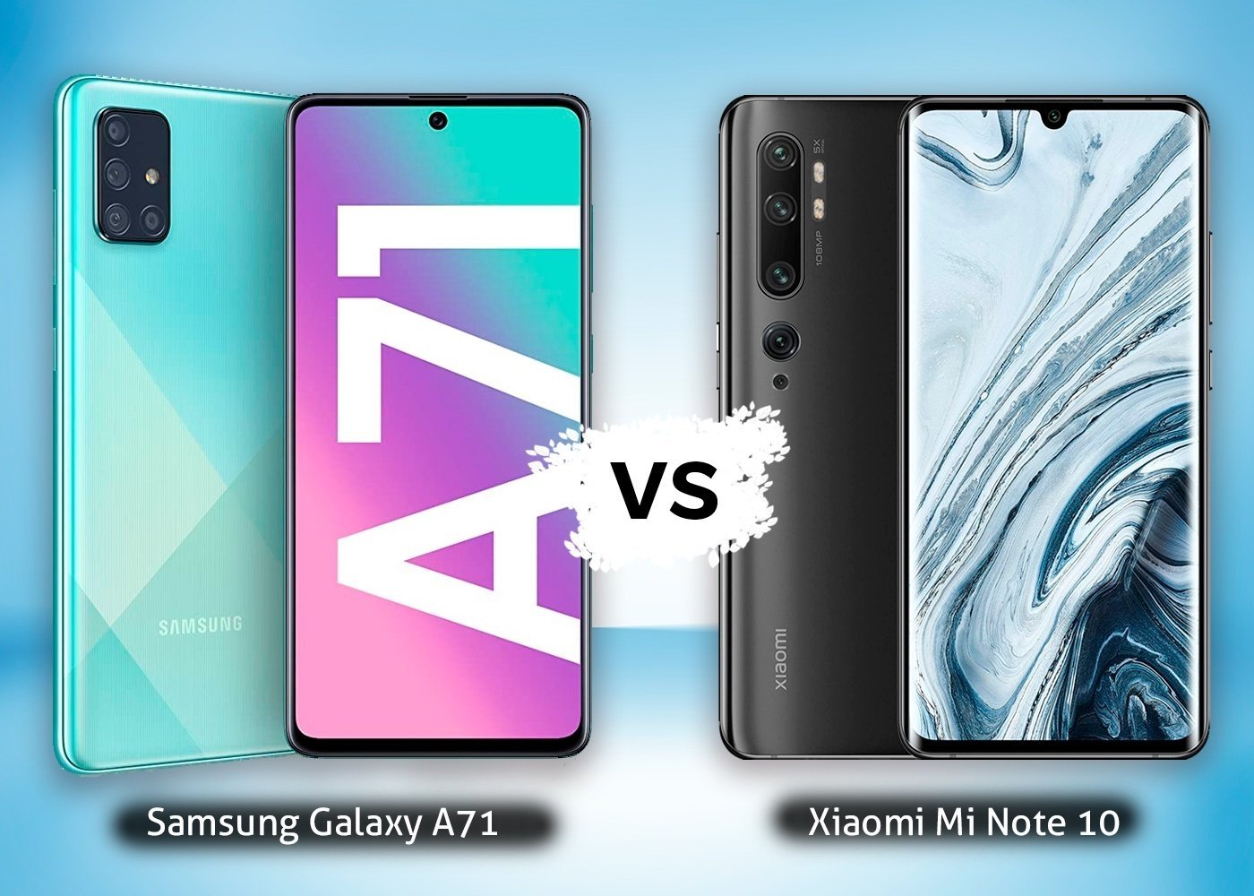 Samsung Galaxy A71 vs Xiaomi Mi Note 10, comparison