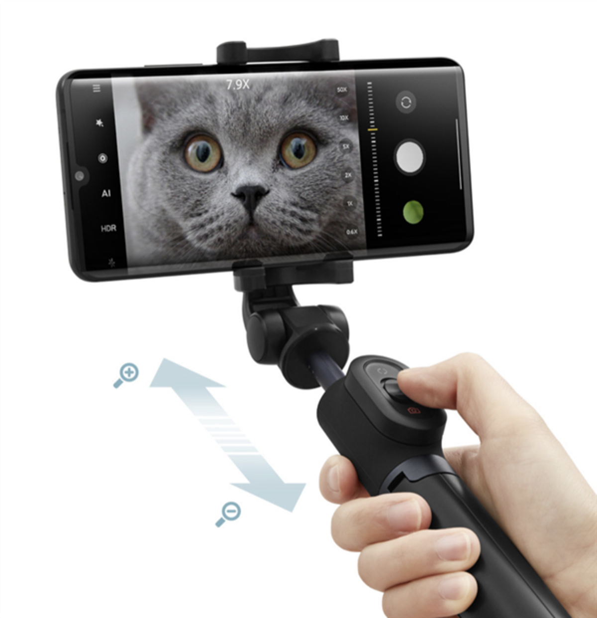 So we can control the zoom of the photos from the new Xiaomi selfie stick