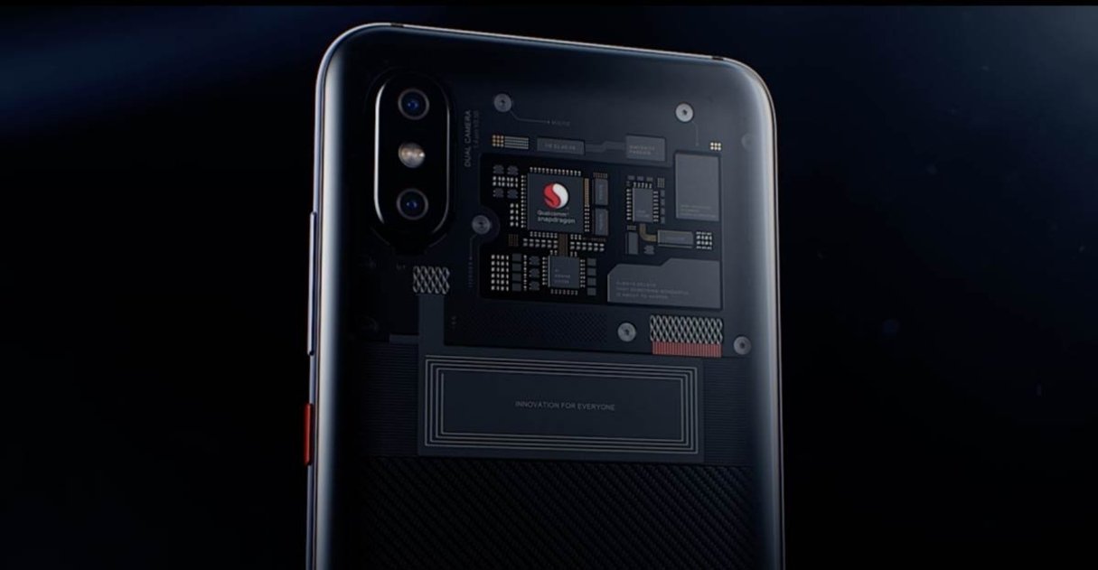 Xiaomi Mi 8 Explorer Edition, with Qualcomm starring on its rear.