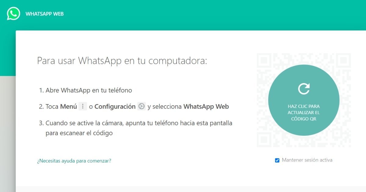 Actualizar código QR WhatsApp Web
