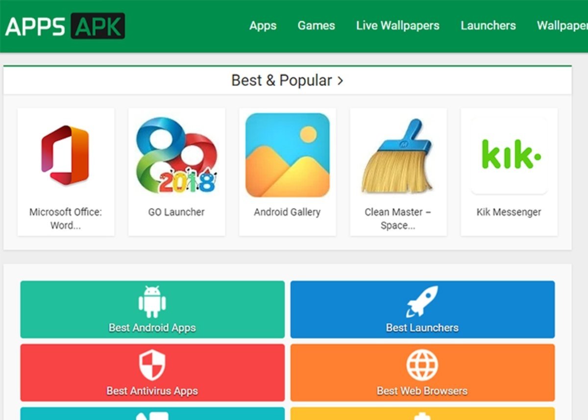 AppsAPK is one of the best web pages to download games on android