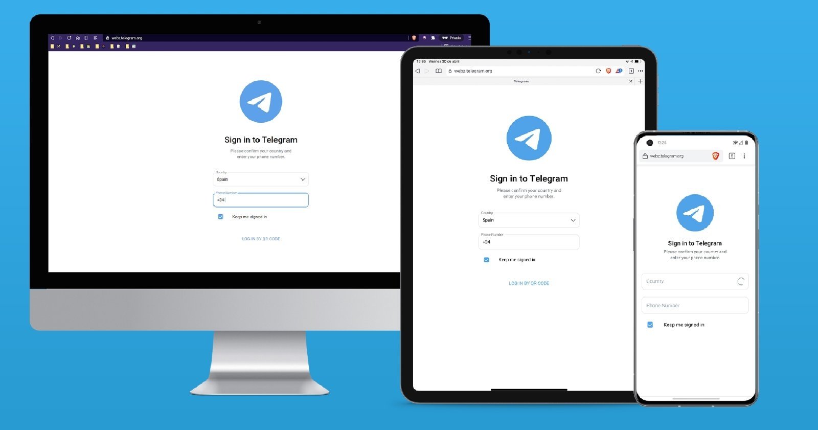 Telegram Web on PC, tablet and mobile