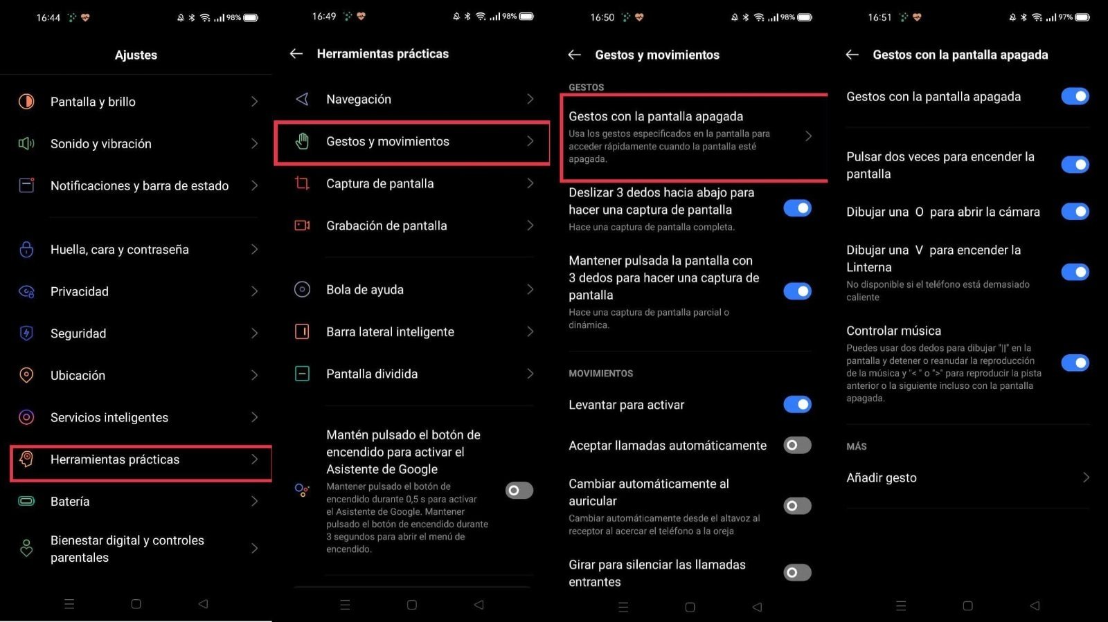 So you can activate the gestures with the screen off in realme UI